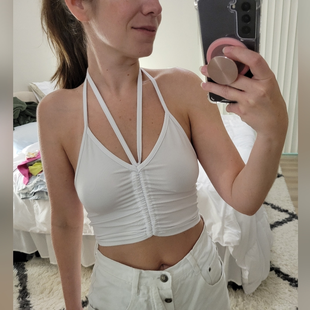 White Strappy Halter Top